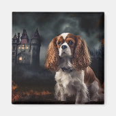 Cavalier King Charles Spaniel Halloween Beängstige Magnet (Vorne)