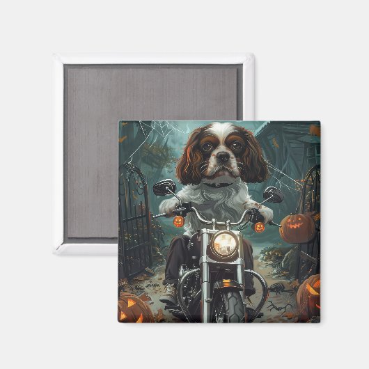 Cavalier King Charles Spaniel Halloween Beängstige Magnet (Vorderseite/Rückseite)