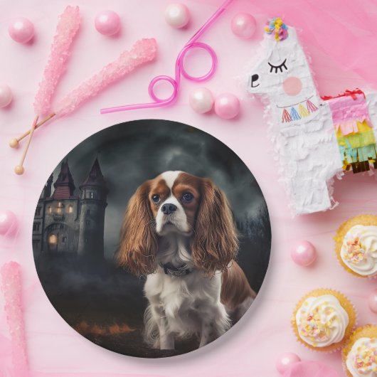 Cavalier King Charles Spaniel Halloween Beängstige Pappteller (Party)