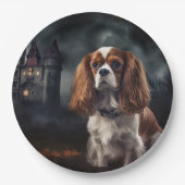 Cavalier King Charles Spaniel Halloween Beängstige Pappteller (Vorderseite)