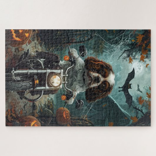 Cavalier King Charles Spaniel Halloween Beängstige Puzzle (Horizontal)