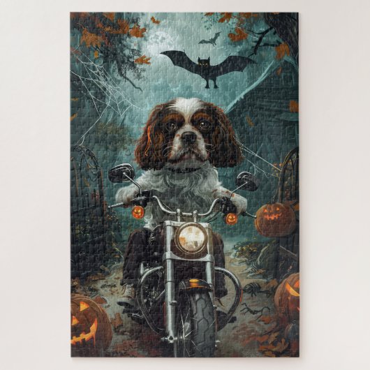 Cavalier King Charles Spaniel Halloween Beängstige Puzzle (Vertikal)
