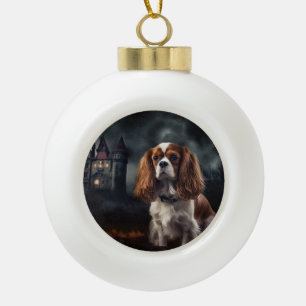 Cavalier King Charles Spaniel Halloween Gruselig Keramik Kugel-Ornament