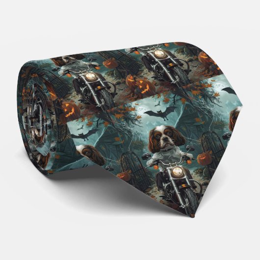 Cavalier King Charles Spaniel Halloween Gruselig Krawatte (Gerollt)