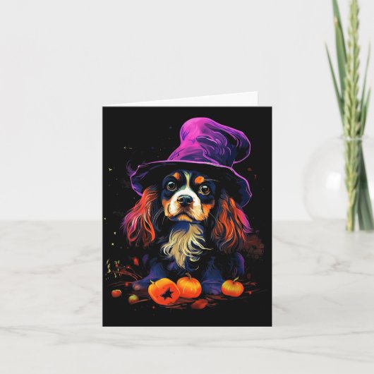 Cavalier King Charles Spaniel Halloween-Hunde-Spaz Karte (Vorderseite)