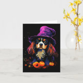 Cavalier King Charles Spaniel Halloween-Hunde-Spaz Karte (Gelbe Blume)