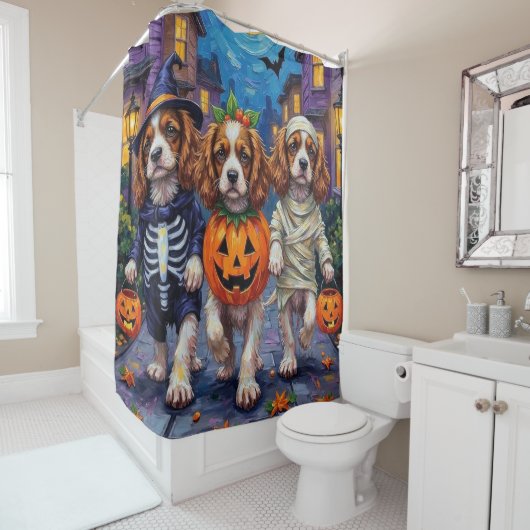 Cavalier King Charles Spaniel Halloween-Kostüme Duschvorhang (Beispiel)