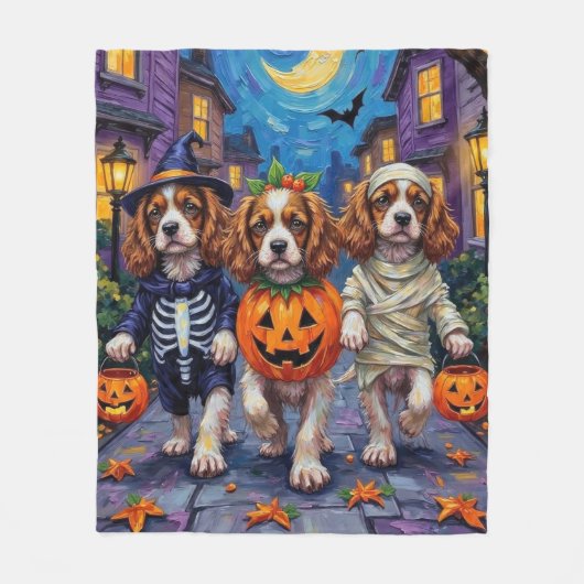 Cavalier King Charles Spaniel Halloween-Kostüme Fleecedecke (Vorderseite)