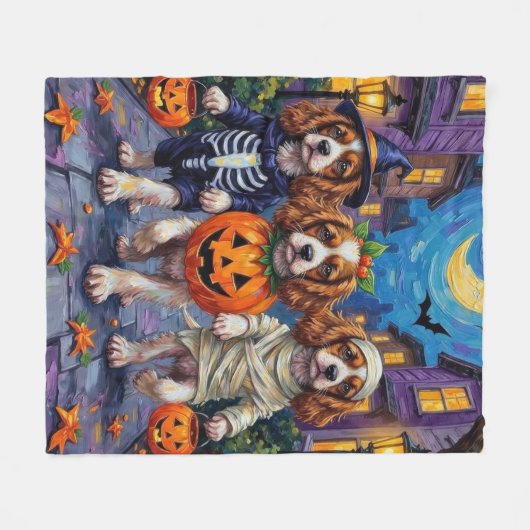 Cavalier King Charles Spaniel Halloween-Kostüme Fleecedecke (Vorderseite (Horizontal))