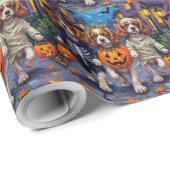 Cavalier King Charles Spaniel Halloween-Kostüme Geschenkpapier (Rolleneckpunkt)