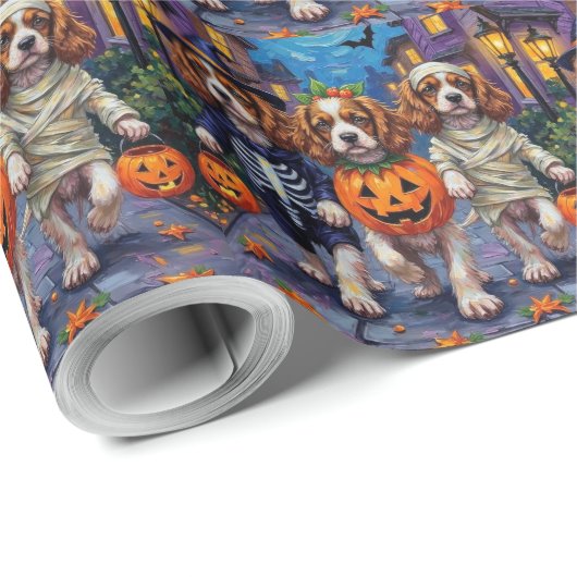Cavalier King Charles Spaniel Halloween-Kostüme Geschenkpapier (Rolleneckpunkt)