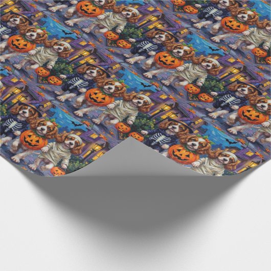 Cavalier King Charles Spaniel Halloween-Kostüme Geschenkpapier (Ecke)