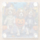 Cavalier King Charles Spaniel Halloween-Kostüme Glasuntersetzer (Rückseite)