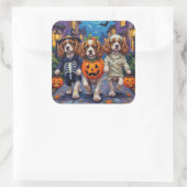 Cavalier King Charles Spaniel Halloween-Kostüme Quadratischer Aufkleber (Tasche)