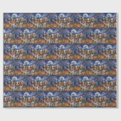 Cavalier King Charles Spaniel Halloween Spooky Geschenkpapier (Flach)