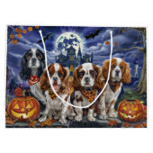 Cavalier King Charles Spaniel Halloween Spooky Große Geschenktüte (Rückseite)