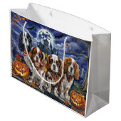 Cavalier King Charles Spaniel Halloween Spooky Große Geschenktüte (Rückseite Schrägansicht)