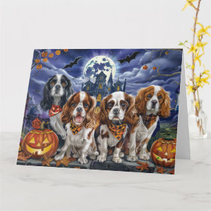 Cavalier King Charles Spaniel Halloween Spooky Karte