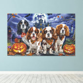 Cavalier King Charles Spaniel Halloween Spooky Leinwanddruck (Insitu (Holzboden))