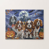 Cavalier King Charles Spaniel Halloween Spooky Puzzle (Horizontal)