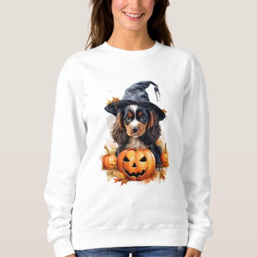 Cavalier King Charles Spaniel Halloween Sweatshirt (Vorderseite)