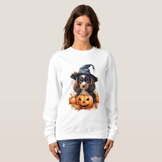 Cavalier King Charles Spaniel Halloween Sweatshirt (Vorne ganz)