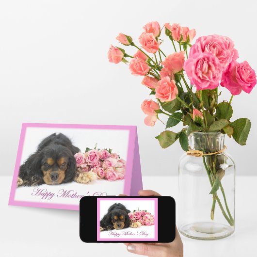 Cavalier King Charles Spaniel Happy Mother Day Karte