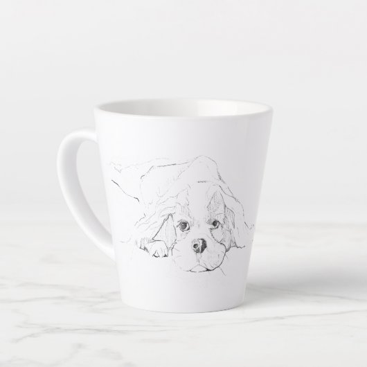 Cavalier King Charles Spaniel Haustier-Tasse Milchtasse (Linke Ecke)
