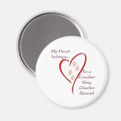 Cavalier King Charles Spaniel Heart Belongs Magnet (Vorderseite/Rückseite)
