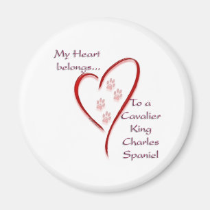 Cavalier King Charles Spaniel Heart Belongs Magnet