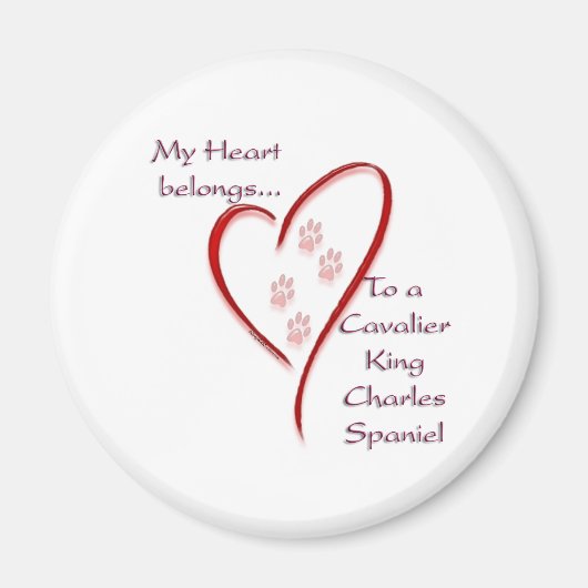 Cavalier King Charles Spaniel Heart Belongs Magnet (Vorne)