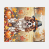 Cavalier King Charles Spaniel Herbstlaub Fleecedecke (Vorderseite (Horizontal))