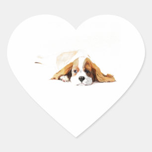 Cavalier King Charles Spaniel Herz Aufkleber