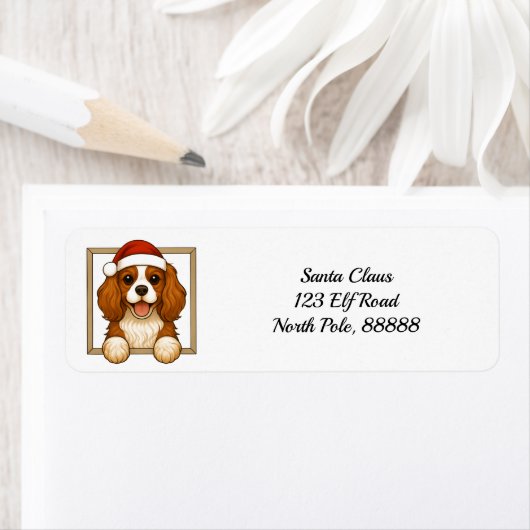 Cavalier King Charles Spaniel Holiday Return Label (Insitu)