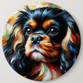 Cavalier King Charles Spaniel Hund Acryl Druck Button (Vorderseite)