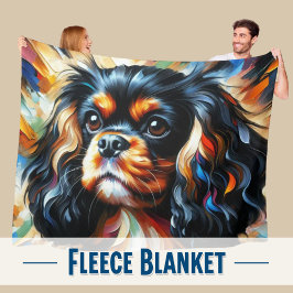 Cavalier King Charles Spaniel Hund Acryl Druck Fleecedecke