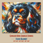 Cavalier King Charles Spaniel Hund Acryl Druck Fleecedecke