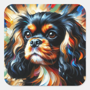 Cavalier King Charles Spaniel Hund Acryl Druck Quadratischer Aufkleber