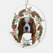 Cavalier King Charles Spaniel Hund Keramik Ornament (Links)