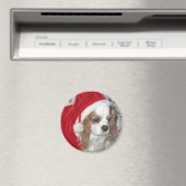 CAVALIER KING CHARLES SPANIEL HUND MIT WEIHNACHTSM MAGNET (In Situ (Geschirrspüler))