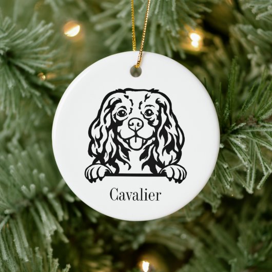 Cavalier King Charles Spaniel Hund Personalisiert Keramik Ornament (Baum)