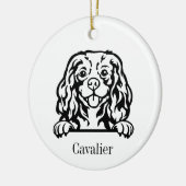 Cavalier King Charles Spaniel Hund Personalisiert Keramik Ornament (Links)