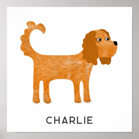 Cavalier King Charles Spaniel Hund personalisiert Poster (Vorne)