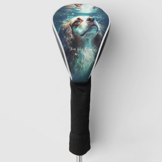 Cavalier King Charles Spaniel Hund schwimmen 004 Golf Headcover (Vorderseite)