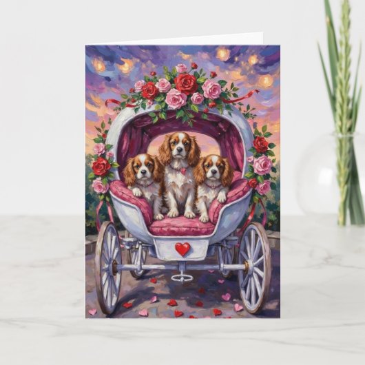 Cavalier King Charles Spaniel Hund Valentinstag Karte (Vorderseite)