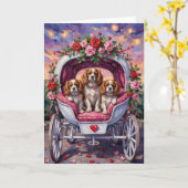 Cavalier King Charles Spaniel Hund Valentinstag Karte (Gelbe Blume)
