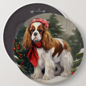 Cavalier King Charles Spaniel Hund Weihnachten Button (Vorne & Hinten)