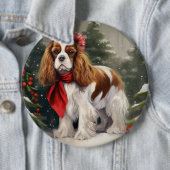 Cavalier King Charles Spaniel Hund Weihnachten Button (Beispiel)