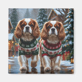 Cavalier King Charles Spaniel Hunde Weihnachten Sc Magnet (Vorne)