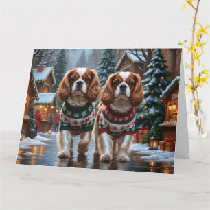 Cavalier King Charles Spaniel Hunde Weihnachtsschn Karte